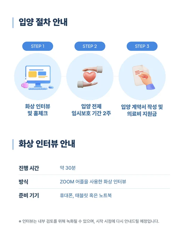 위액트의 입양 절차는 어떻게 되나요?